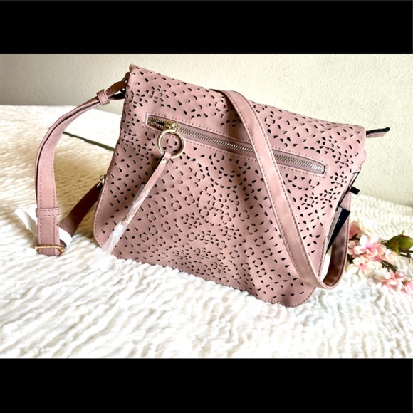 NYC Handbags - NWT Pink New York City Laser Cut Vegan Crossbody Purse Bag